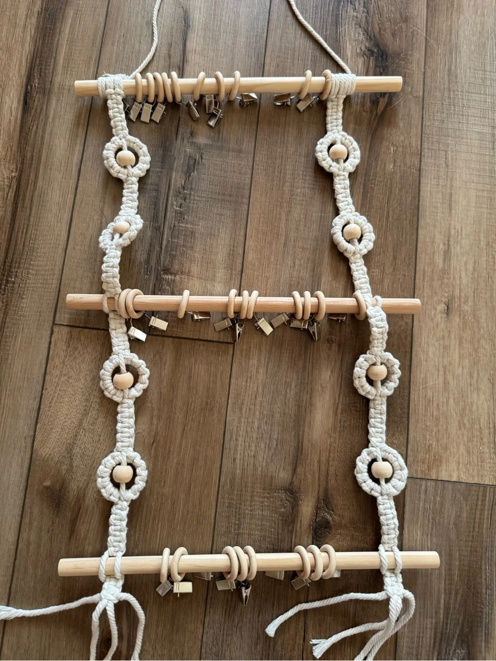 Hanging Macrame Headband Hanger with clips | Like New | Nursery